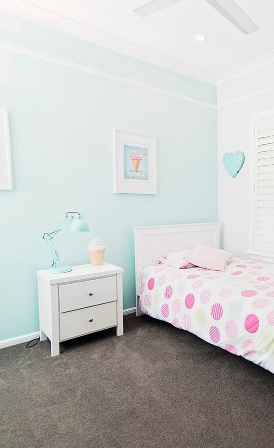 Mint green & White Childs Room